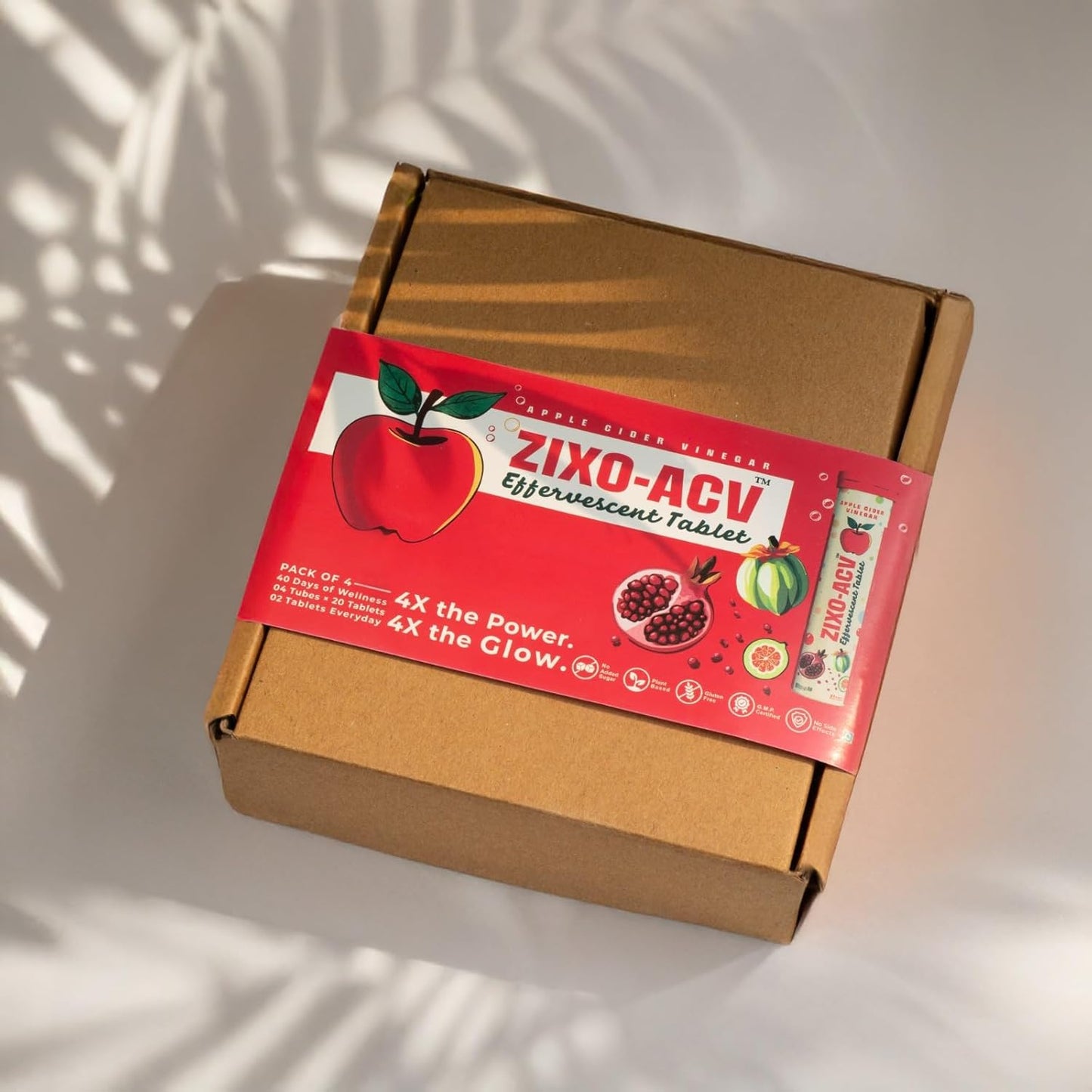 ZIXO-ACV Apple Cider Vinegar Effervescent Tablet | Pack Of 2 (Apple),20 Tablet