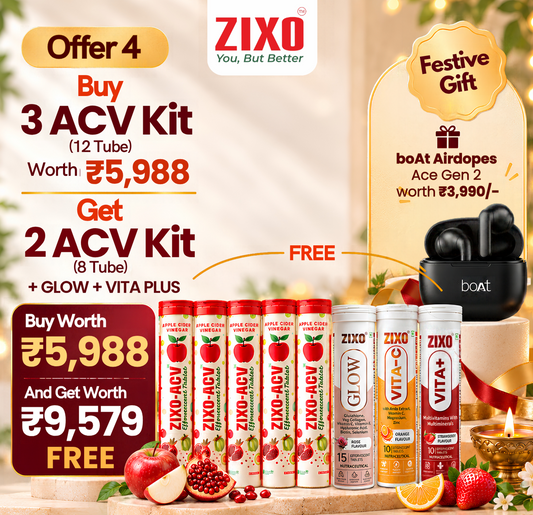 Buy 3 ACV Kit Get 2 ACV Kit + Glow + Vita Plus Free + boAt Airdopes